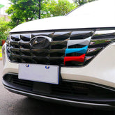 CYAuto Colorful Front Grille Insert Trims for Hyundai Tucson 2022 2023 2024 (Silver-Blue-Red)